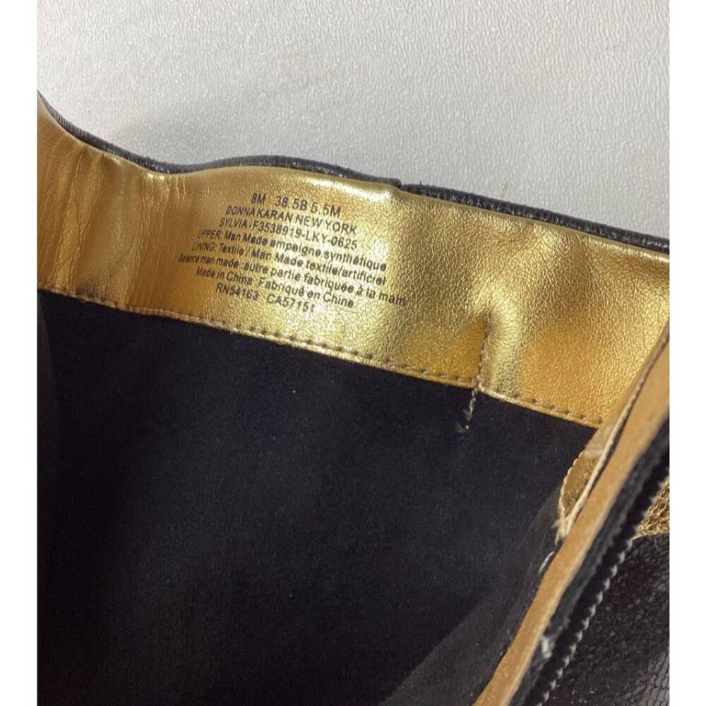 Donna‎ karan Sylvia Black & Gold stiletto  Bootie - Picture 17 of 17